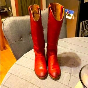 Frye boots! Worn once. Size 8.5. Rustic red color.